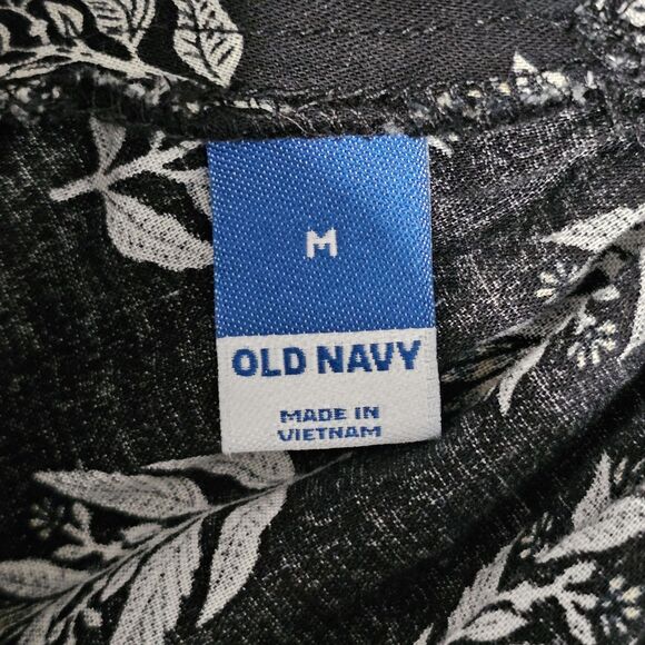 Old Navy - Dress Puff-Sleeve Printed Tie-Back Mini Swing - Size M - Black - Picture 10 of 11